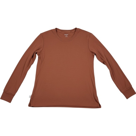 Burt's Bees Baby Tops - Burt's Bees Baby Women Brown Ribbed Organic Cotton Long Sleeve Top Size S